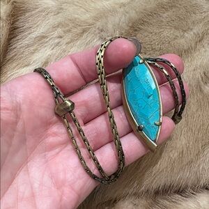 Kendra Scott Turquoise Brass Necklace GUC
